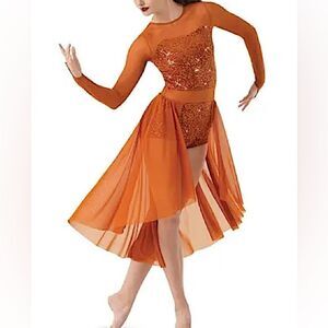 Weissman solo Dance costume orange sequin lyrical Island
10376 SC-Small child 6